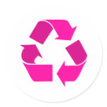 pink recycle symbol stickers