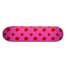 Pink red apple pattern custom skate board