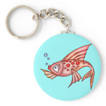 Pink Red Lips Fish Key Chains