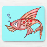 Pink Red Lips Fish Mousepads