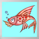 Pink Red Lips Fish posters