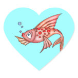 Pink Red Lips Fish Heart Stickers