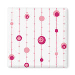 Pink retro circles magnet