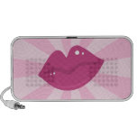 Pink retro girly lipstick lips portable speakers