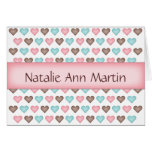 Pink Ribbon and Hearts Greeting Card