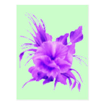 Pink Ribbon and Lavender flower for Breast Cancer Postcard
