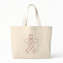 Pink Ribbon Angel Canvas Bags