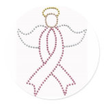 Pink Ribbon Angel Stickers