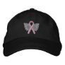 Pink Ribbon Angel Wings Logo Breast Cancer Embroidered Baseball Cap