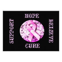 Pink Ribbon Awareness Encouragement Card Custom Invite