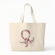 Pink Ribbon Canvas Bags