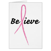 Pink Ribbon: Believe Greeting Cards
