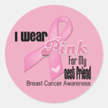 Pink Ribbon Best Friend Breast Cancer Stickers