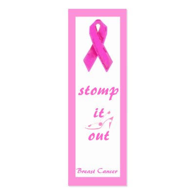 Pink Ribbon Bookmark for Breast Cancer Business Card by Rebecca_Reeder