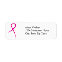 Pink Ribbon Breast Cancer Awareness  Avery Address Labels