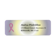 Pink Ribbon Breast Cancer colourful radial Avery L Labels