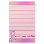 Pink Ribbon Breast Cancer Lined Stationery