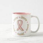 Pink Ribbon Breast Cancer Name Jenny Mugs