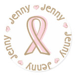 Pink Ribbon Breast Cancer Name Jenny stickers