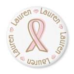 Pink Ribbon Breast Cancer Name Lauren magnets