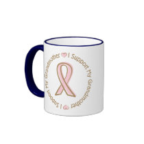 Pink Ribbon Breast Cancer Support Grandmother Coffee Mugs
