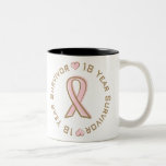 Pink Ribbon Breast Cancer Survivor 18 Years Mugs