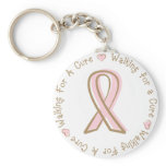 Pink Ribbon Breast Cancer Walking For A Cure keychains