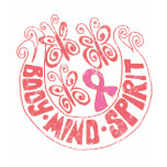 Pink Ribbon: Butterflies Body Mind Spirit t-shirts