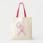 Pink Ribbon Butterfly Canvas Bags