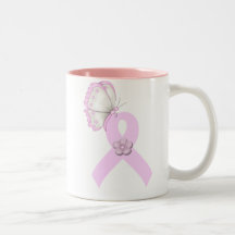 Pink Ribbon Butterfly Coffee Mug
