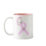 Pink Ribbon Butterfly mugs