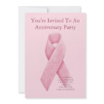 Pink Ribbon Cancer Free Anniversary Invitation