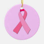 Pink Ribbon Christmas Ornaments