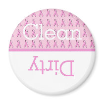 Pink Ribbon Clean Dirty Dishwasher Magnet magnets