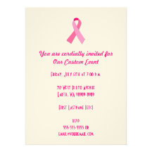 Pink Ribbon Custom Invite