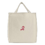 Pink Ribbon embroidered bags