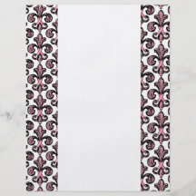 Pink Ribbon Fleur de lis Custom Flyer