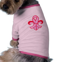 Pink Ribbon Fleur de Lis Pet Clothing