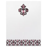 Pink Ribbon Fleur de lis letterhead