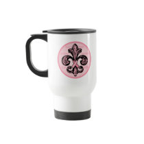 Pink Ribbon Fleur de lis Mug