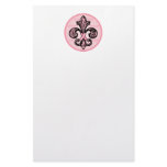 Pink Ribbon Fleur de lis stationery
