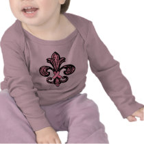Pink Ribbon Fleur de lis Tshirt