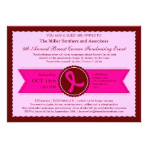 Pink Ribbon Fundraising Event Invitation