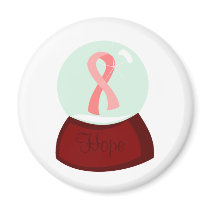 Pink Ribbon Globe magnets