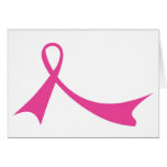 Pink Ribbon Greeting Card (Horizontal)