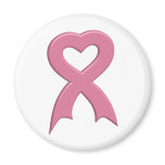 Pink-Ribbon-Heart-3D Magnet