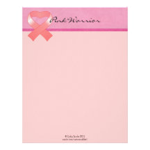 Pink Ribbon Heart Letterhead
