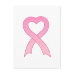 Pink Ribbon Heart Postcard