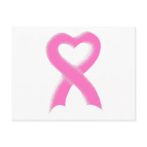 Pink Ribbon Heart Postcards