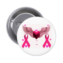 Pink Ribbon Hearts buttons